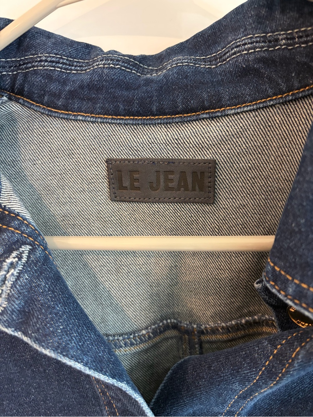 Le Jean Women's Blue Cropped Denim Jacket - Picture 2 of 4